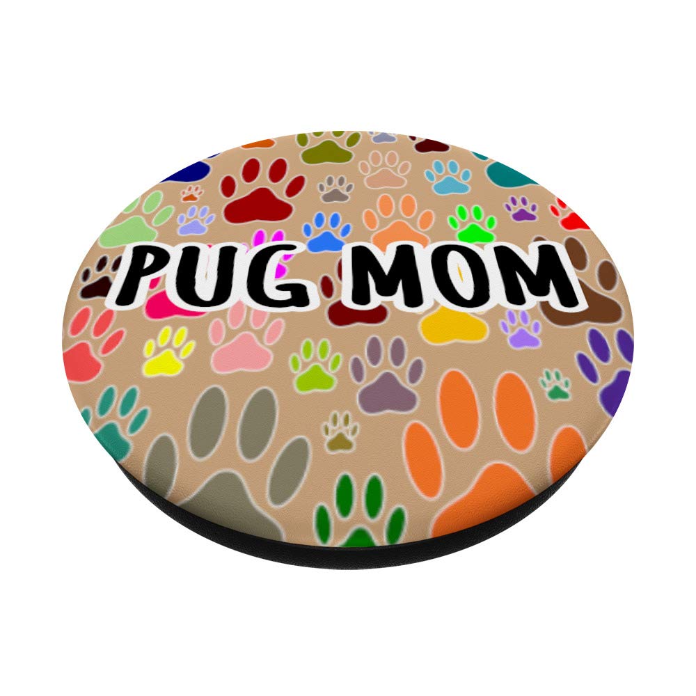 Pug Mom PopSockets Phone Grip & Stand - Expandable Phone Holder for iPhone, Samsung, Tablets - Perfect for Dog Lovers, Home, Office & Travel Use