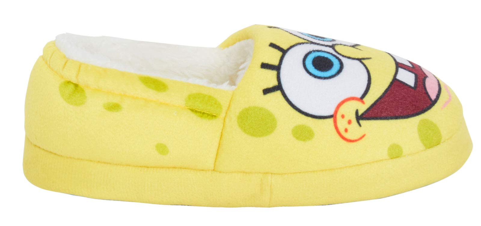 SpongeBob SquarePants Slippers for Boys & Girls - Fleece Lined Warm House Shoes - Non-Slip Indoor/Outdoor Mules for Kids - Perfect for Winter, Lounge & Home Comfort