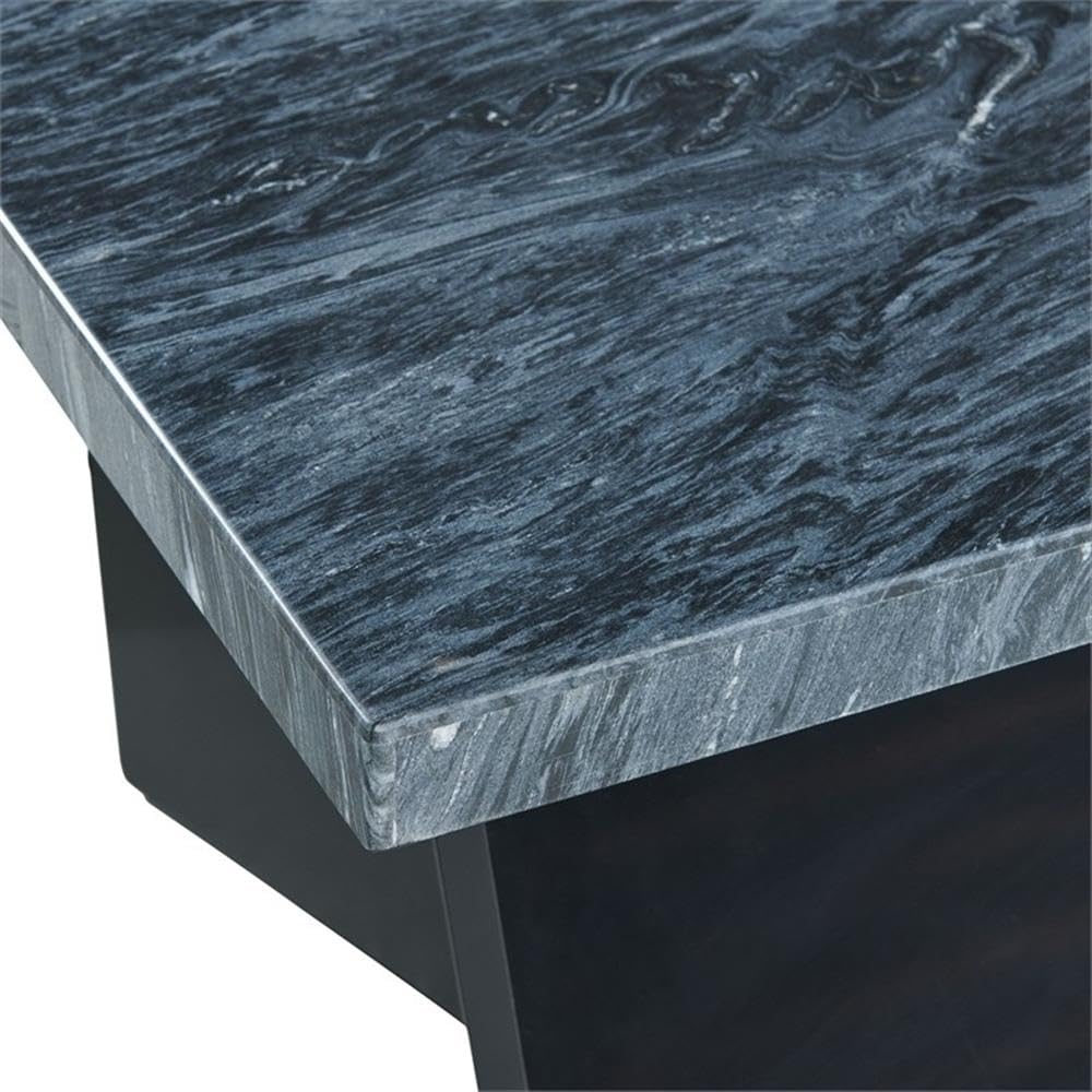 Picket House Furnishings Tobias Modern Coffee Table with Dark Marble Top - Stylish Living Room Centerpiece for Home Decor