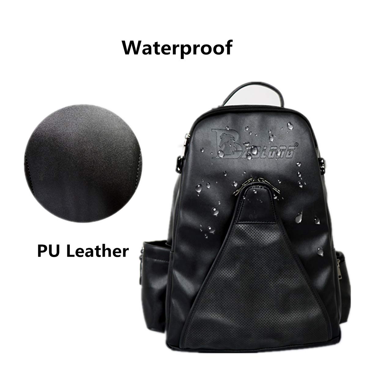 UNISTRENGH Professional Equestrian Backpack with Hidden Mesh Helmet Compartment - Waterproof Horse Riding Gear Storage Bag (Black PU Leather) - Perfect for Show Jumping, Dressage & Trail Riding
