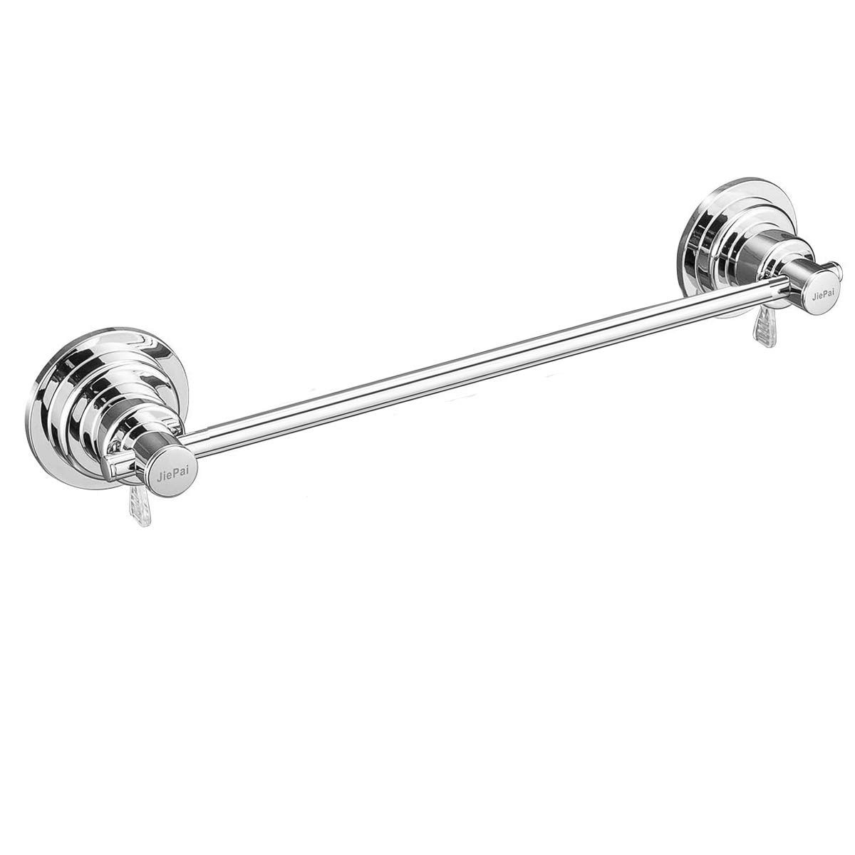 JiePai 16 Inch Removable Vacuum Suction Towel Bar Holder - Strong Bathroom & Kitchen Suction Cup Towel Rack for Showers, Sinks, Tiles - Perfect for Small Spaces & RVs