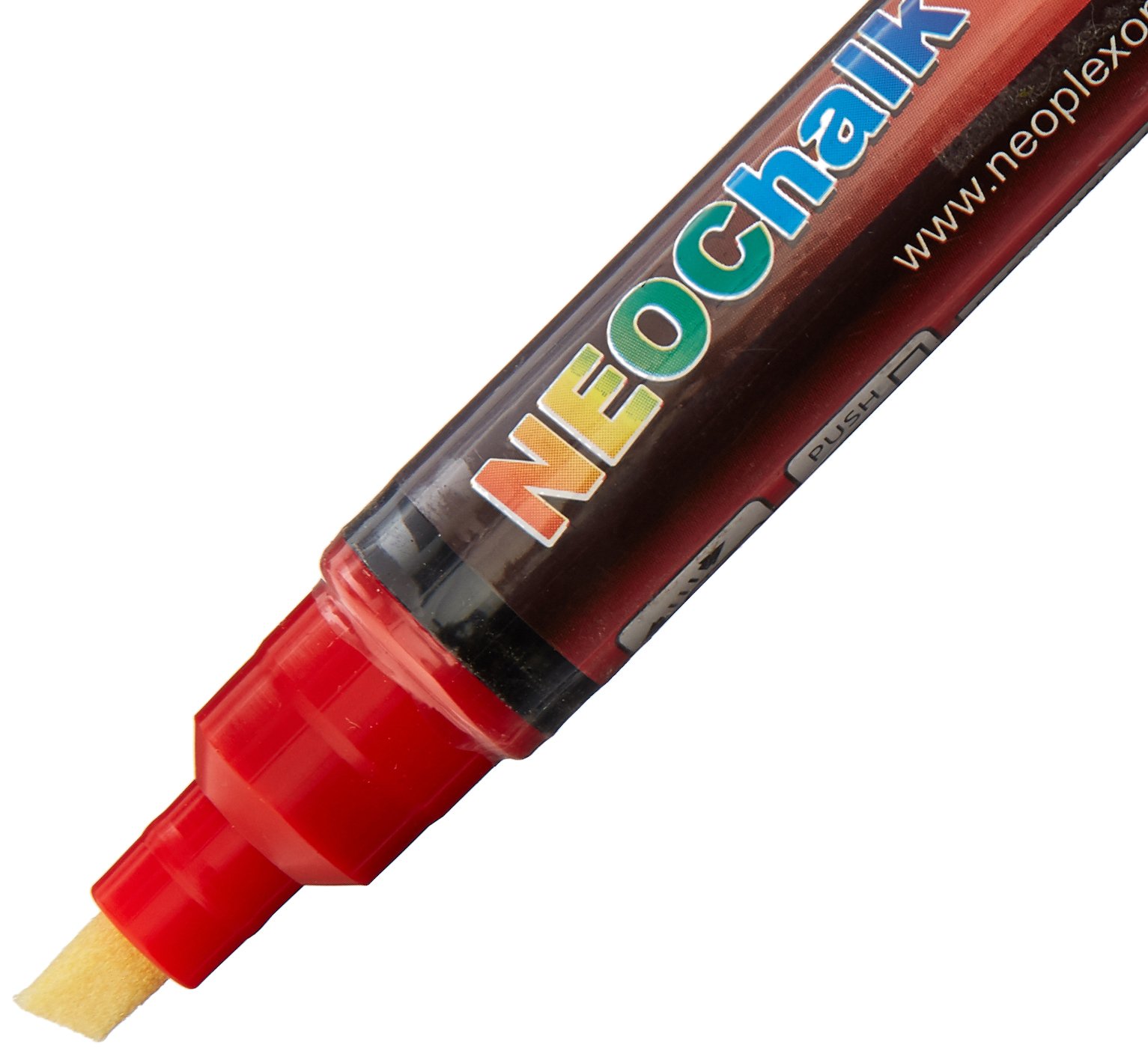 NeoChalk Liquid Chalk Marker - Chisel Tip, Vibrant Red - Perfect for Whiteboards, Glass, Windows, and DIY Crafts