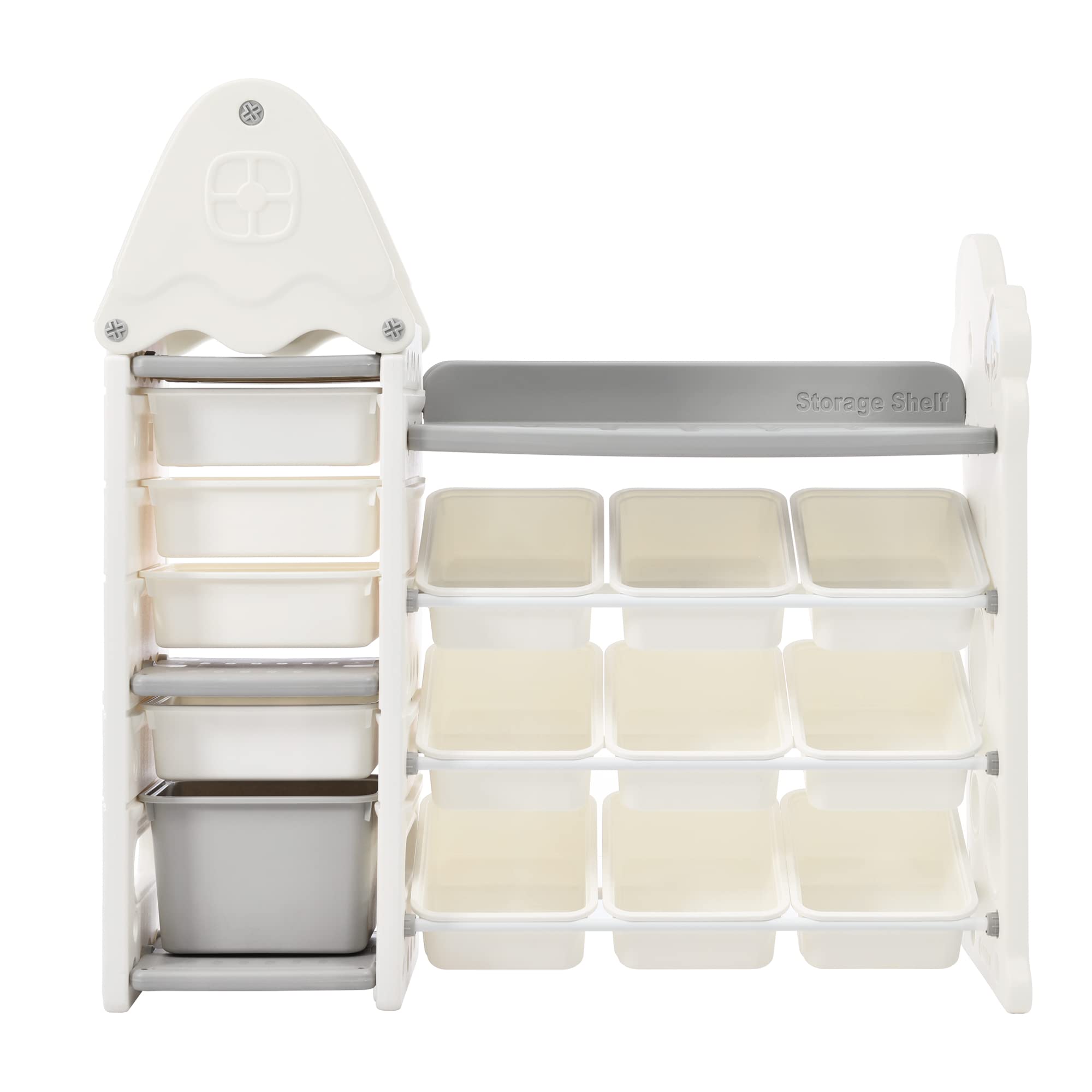 14-Bin Kids Toy Storage Organizer - Multifunctional Nursery Organizer & Toy Cabinet with HDPE Shelves | Perfect for Playroom, Bedroom & Living Room Toy Organization