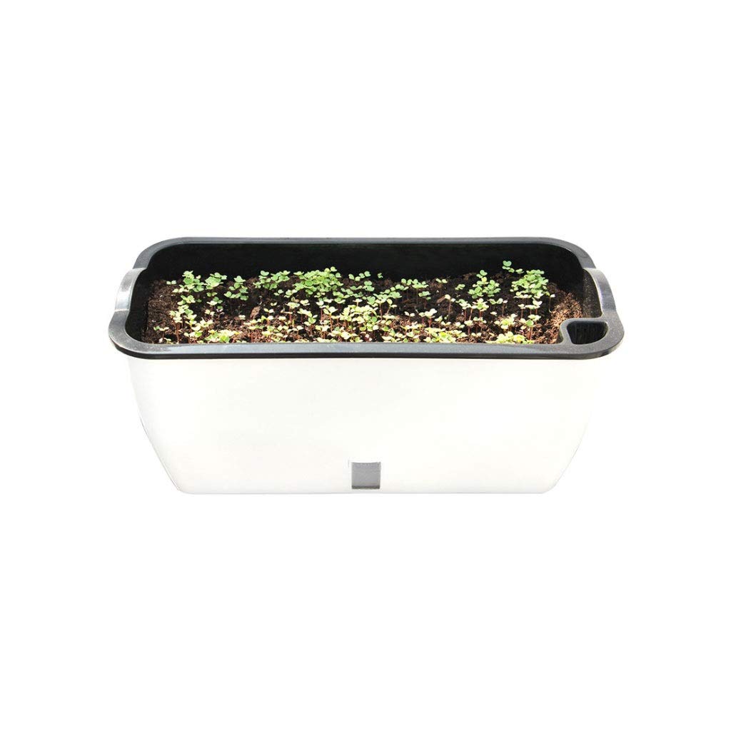 Large 18.3 Inch Rectangular Resin Flower Pot for Outdoor Garden & Indoor Plants - Durable Home Decor for Courtyard, Patio, and Living Room