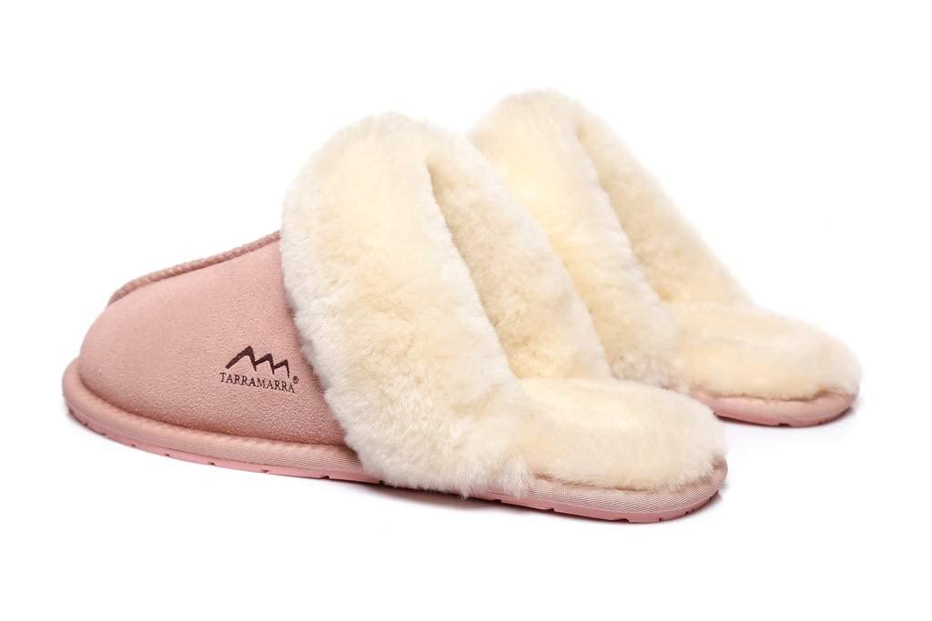 Tarramarra Rosa Scuff Sheepskin Women's Slippers - Warm Winter Fluffy Shearling House Shoes for Indoor Comfort & Cozy Home Wear