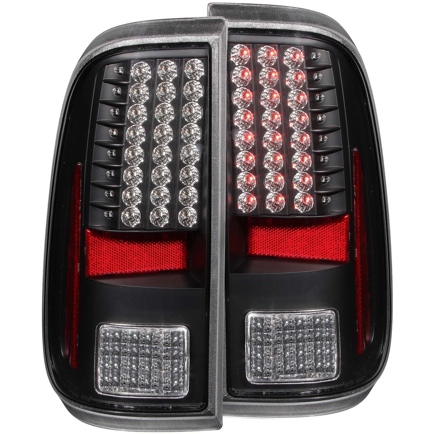 ANZO 311127 LED Tail Lights - Black Smoke Lens - Compatible with Ford F-250 F-350 F-450 F-550 Super Duty 2008-2016 Models - Upgrade Your Truck's Rear Lighting for Better Visibility & Style