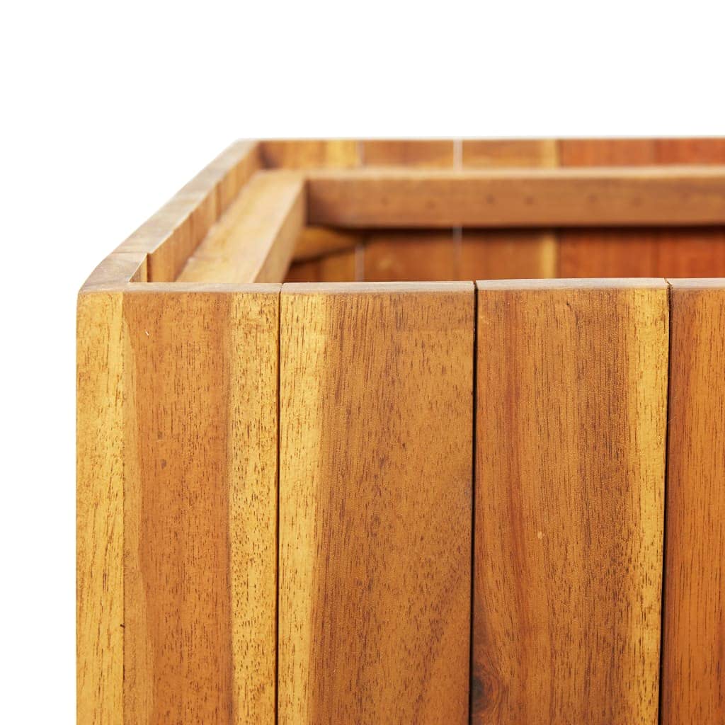 Premium Rectangular Flower Pot Set - 3 Solid Acacia Wood Planters for Indoor & Outdoor Use | Patio, Deck, Balcony, Garden Raised Bed | Perfect for Home Decor, Gardening & Landscaping