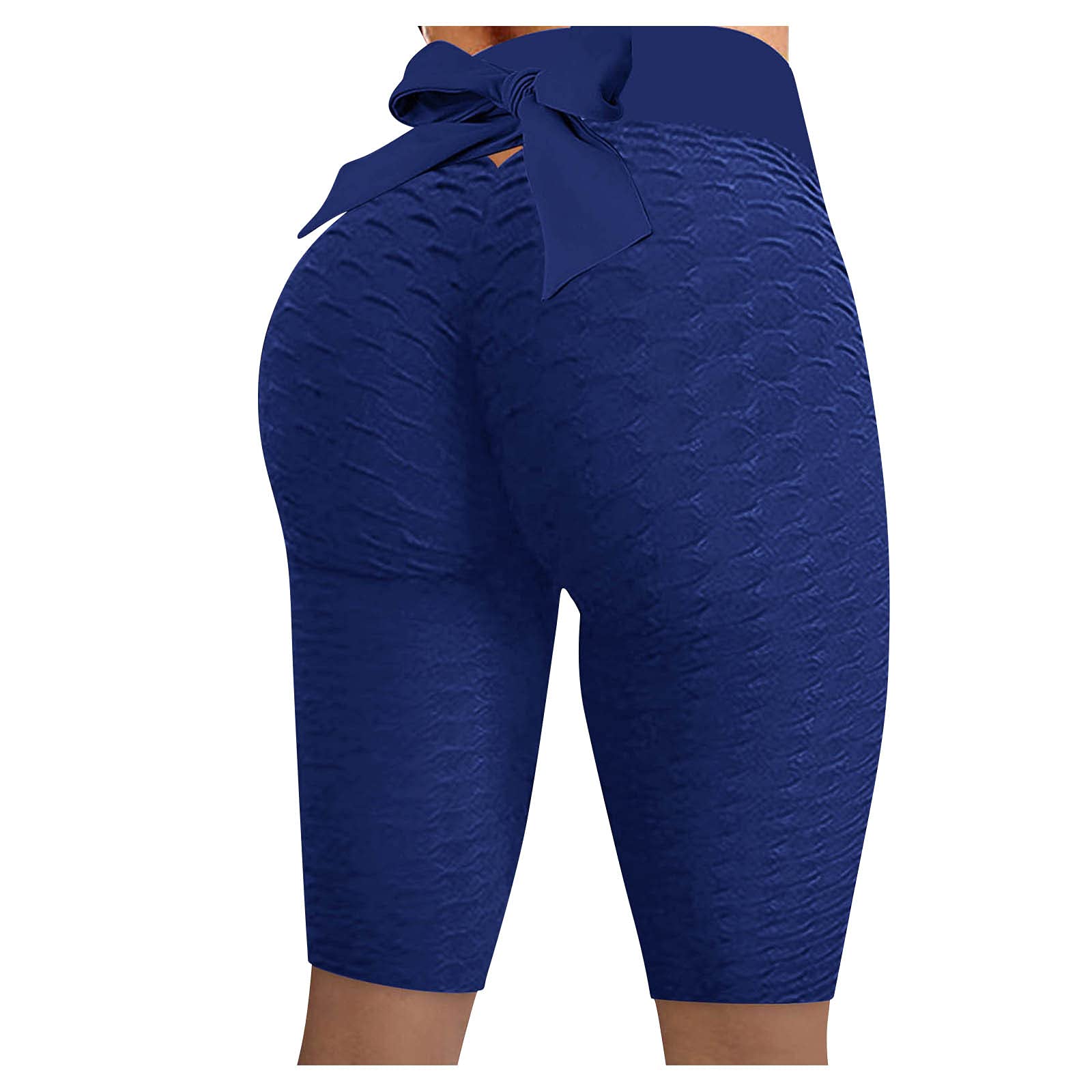 Bblulu Women's High Waisted Running Shorts - Tummy Control Butt Lifting Workout Shorts with Cutout Design & Bowknot | Non See Through Gym Shorts for Yoga, Jogging & Summer Sports