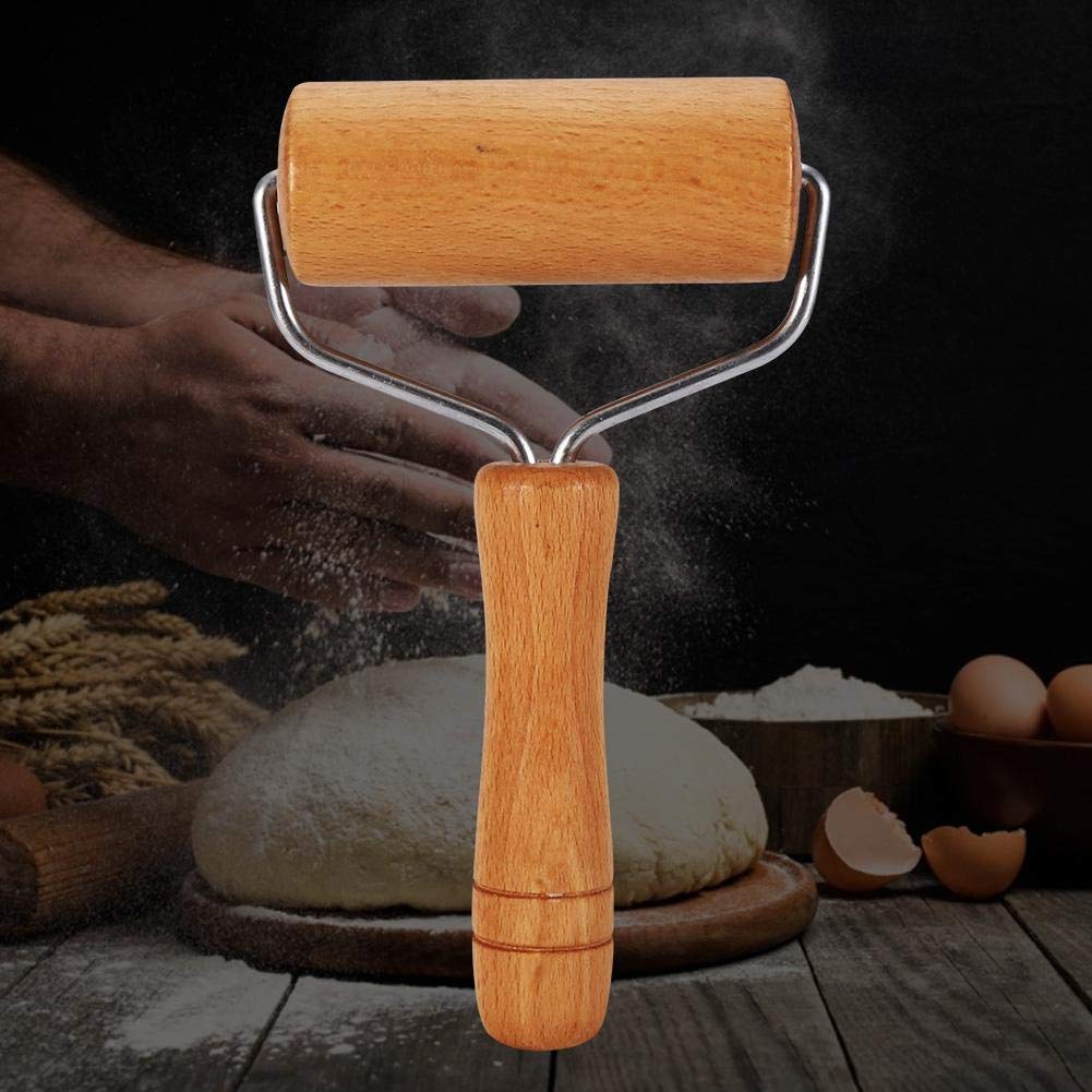 Wooden T-Shaped Pastry Roller - Multifunctional Dough Rolling Pin for Fondant, Cookies, Pizza & Pasta | Perfect for Baking, Chapati Making & Kitchen Use