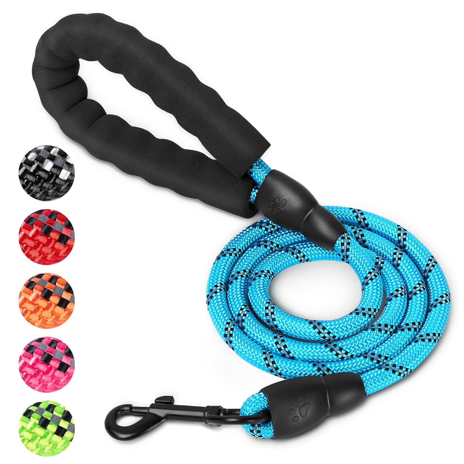 UrbanX Heavy Duty Dog Leash - 5FT Blue Reflective Padded Handle Leash for Medium Dogs Like Aussiepom & Mixed Breeds | Perfect for Night Walks, Jogging & Outdoor Adventures