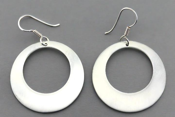 Sterling Silver Circle Cutout Drop Earrings for Women - Elegant Dangle Earrings for Party, Wedding & Everyday Wear