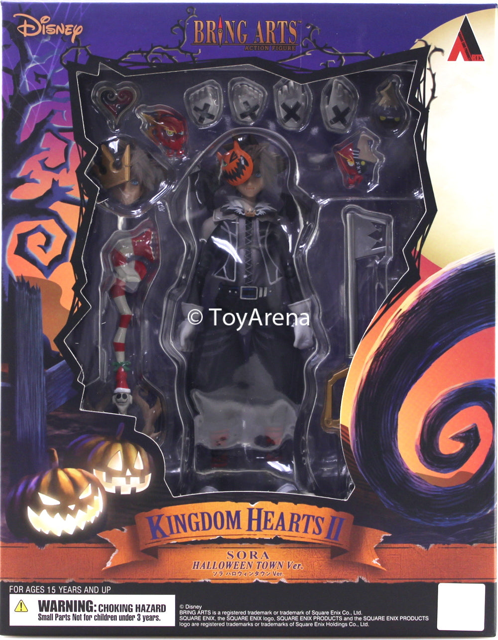 Bring Arts Kingdom Hearts II Sora Halloween Town Ver. Action Figure by Square Enix | Collectible Disney RPG Character Model for Display & Gaming Fans