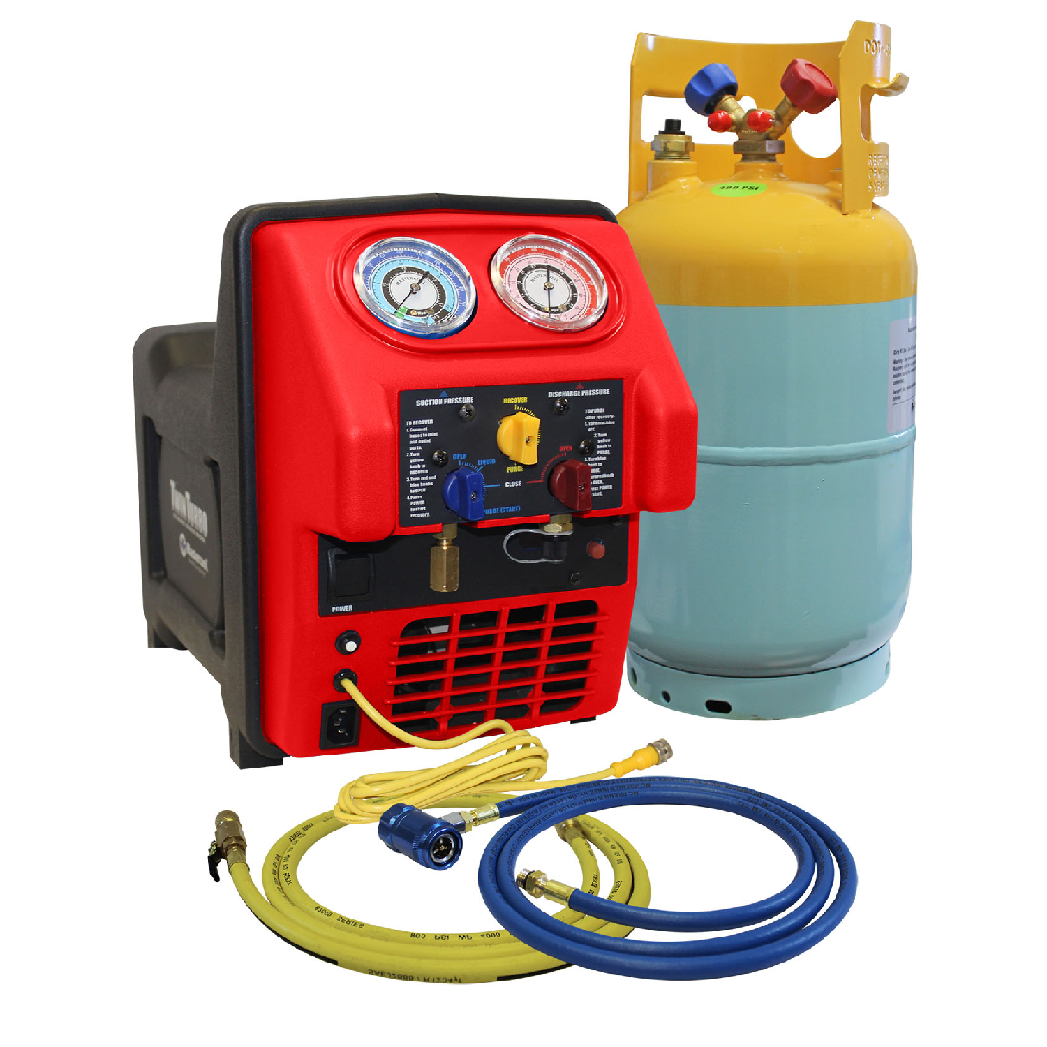 Mastercool 69391 Spark-Free Contaminated Refrigerant Recovery System - Safe HVAC Refrigerant Removal for AC Units, Freezers & Commercial Cooling Systems