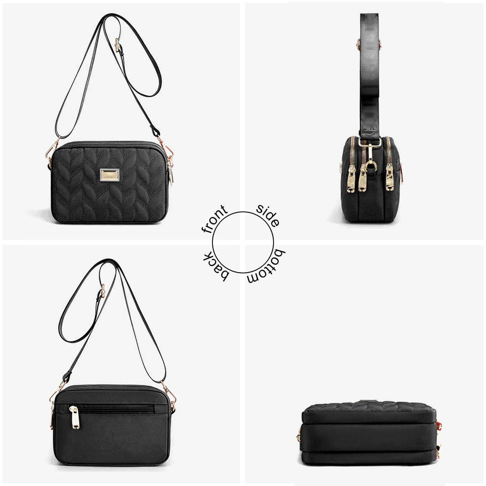 LassZone Women's Crossbody Bag with Multiple Pockets - Waterproof Nylon Shoulder Purse for Phone, Wallet & Essentials - Perfect for Travel, Shopping & Daily Use