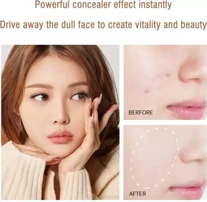 Natural Liquid Concealer with Shiny Finish - Full Coverage & Hydrating Makeup for Flawless Skin | Perfect for Daily Wear, Special Occasions & Photo Shoots