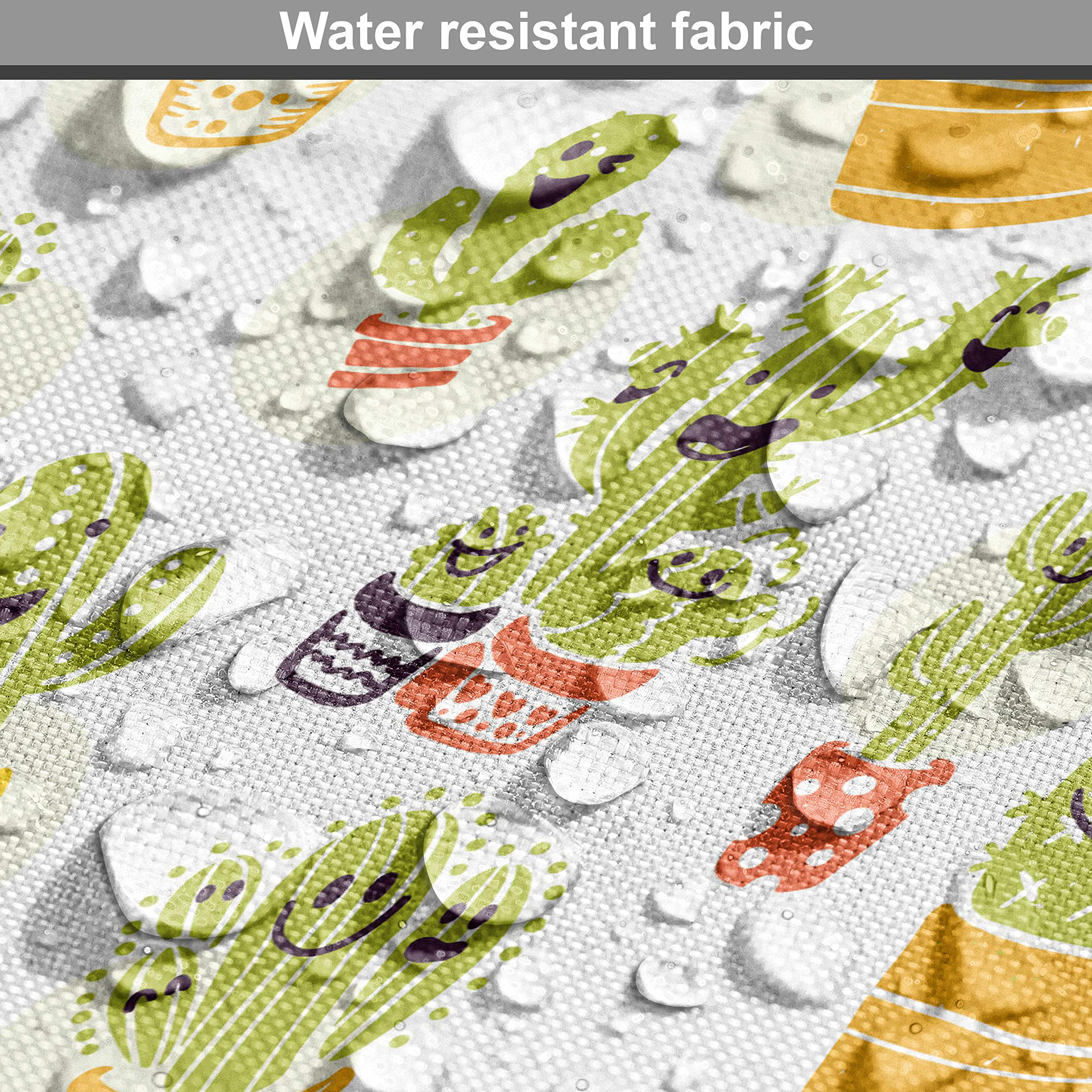 Ambesonne Scandinavian Fabric by The Yard - Cactus Characters in Pots Cartoon Desert Flora Print, Decorative Upholstery Fabric for Sofa, Curtains & Home Decor (Dark Purple & Pale Green) - Perfect for DIY Projects, Pillow Covers & Table Runners
