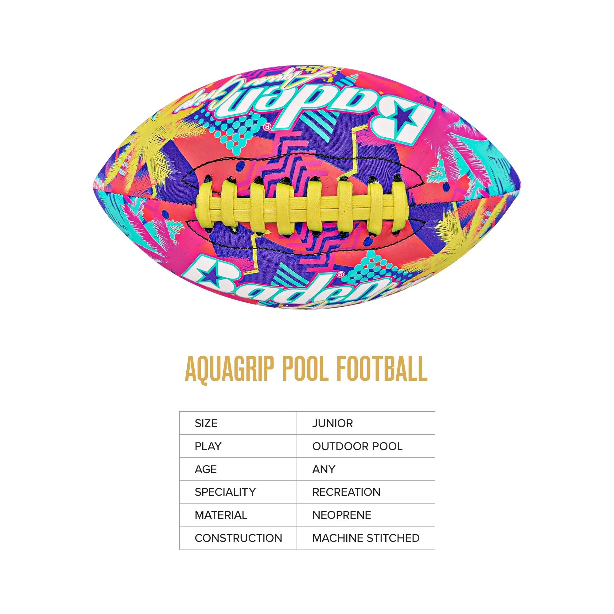 Baden Aquagrip Soft Neoprene Cover for Swimming Pool Balls - Non-Slip Waterproof Protection for Beach, Pool & Backyard Games