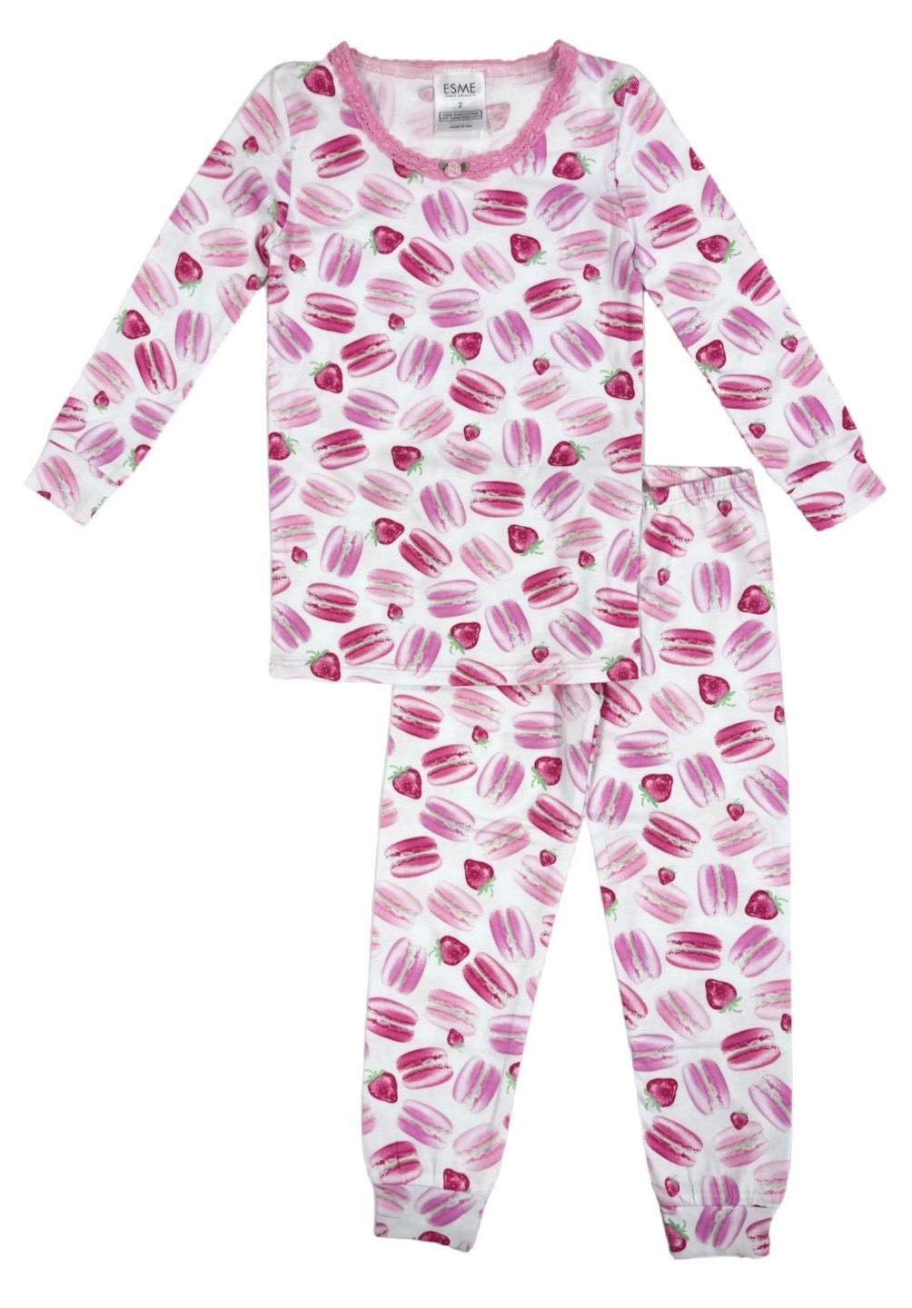 Strawberry Macaron Full Length Set - Soft & Comfortable Loungewear for Women | Perfect for Home, Sleepwear, and Relaxation
