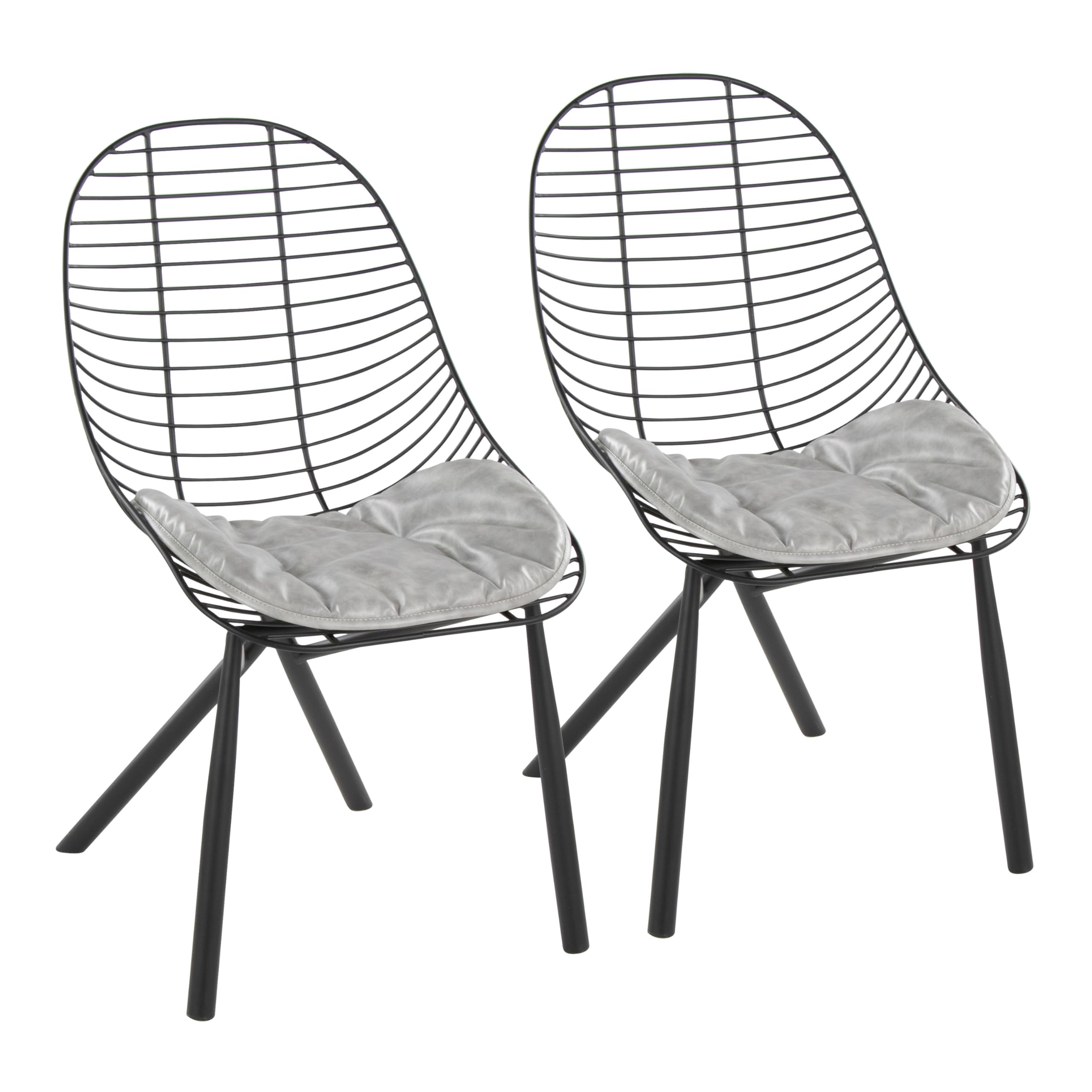 LumiSource Modern Upholstered Dining Chairs Set of 2 - Comfortable Wired Kitchen Chairs for Dining Table | Perfect for Small Spaces, Breakfast Nooks & Contemporary Home Decor