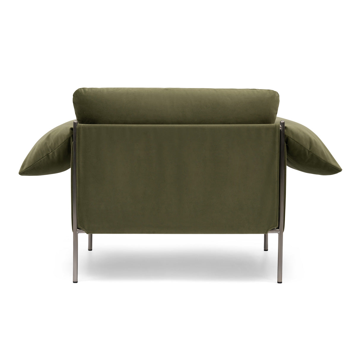 Modern Brushed Steel Frame Armchair - Sleek & Durable Dining Chair for Kitchen, Living Room, or Office - Comfortable Seating with Contemporary Design