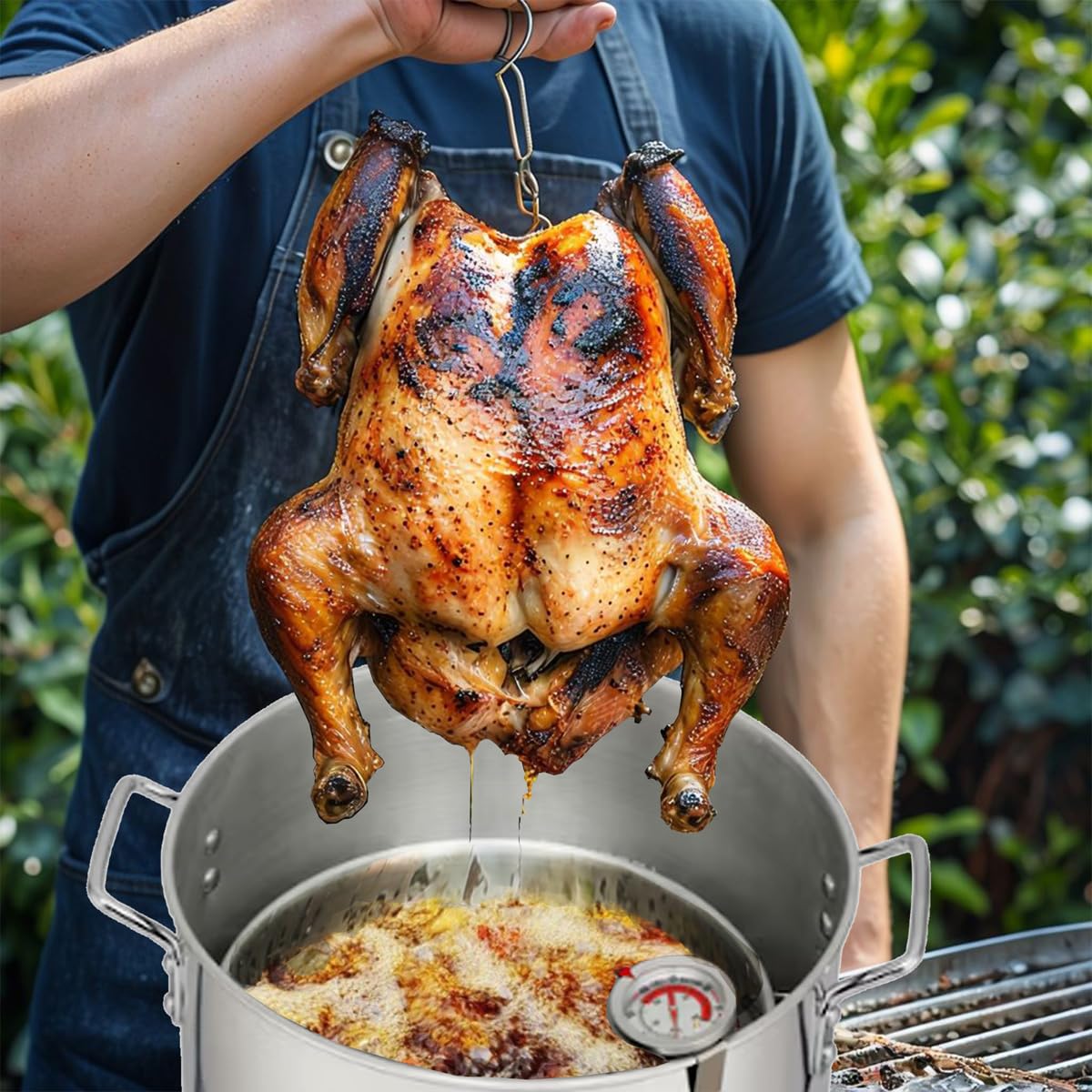 Red Mountain Valley 36-Quart Outdoor Camping Fryer with Drain Valve & Timer - Perfect for Turkey, Wings, Fish & Seafood - Heavy Duty Large Outdoor Cooking Equipment for Backyard, Picnics & Tailgating