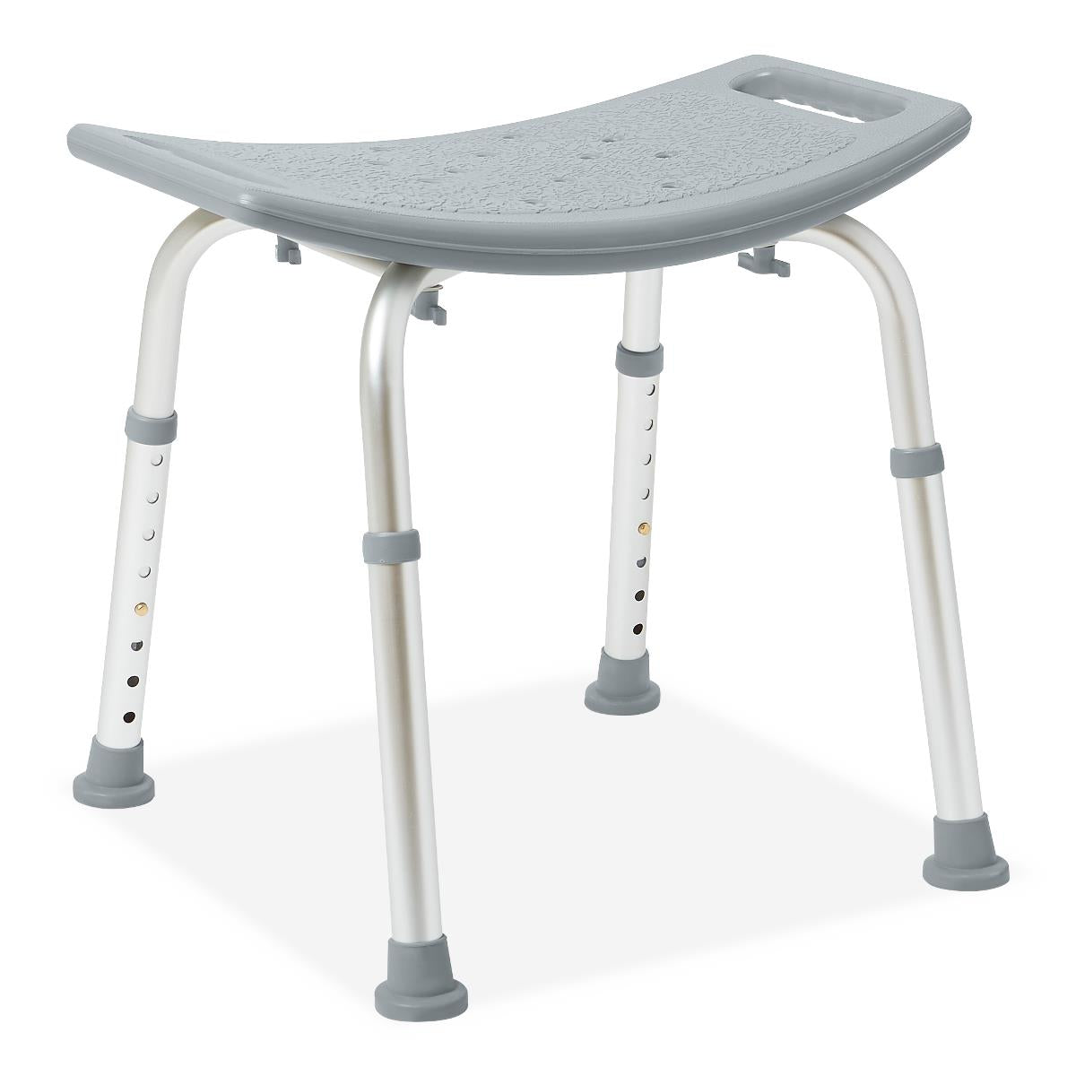 Non-Slip Shower Bench Without Backrest - Adjustable Height Bath Seat for Elderly & Disabled - Sturdy Bathroom Safety Stool for Shower, Bathtub, and Spa Use