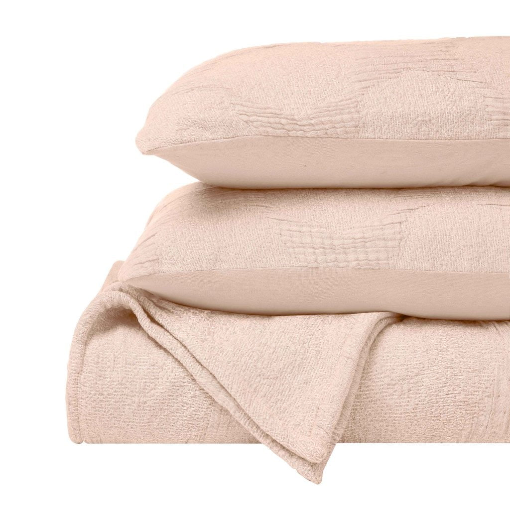 Tanta Cotton Medium Weight Crinkle Woven Coverlet - Soft & Breathable Bedspread for All Seasons | Perfect for Bedroom Decor, Guest Rooms & Cozy Home Styling