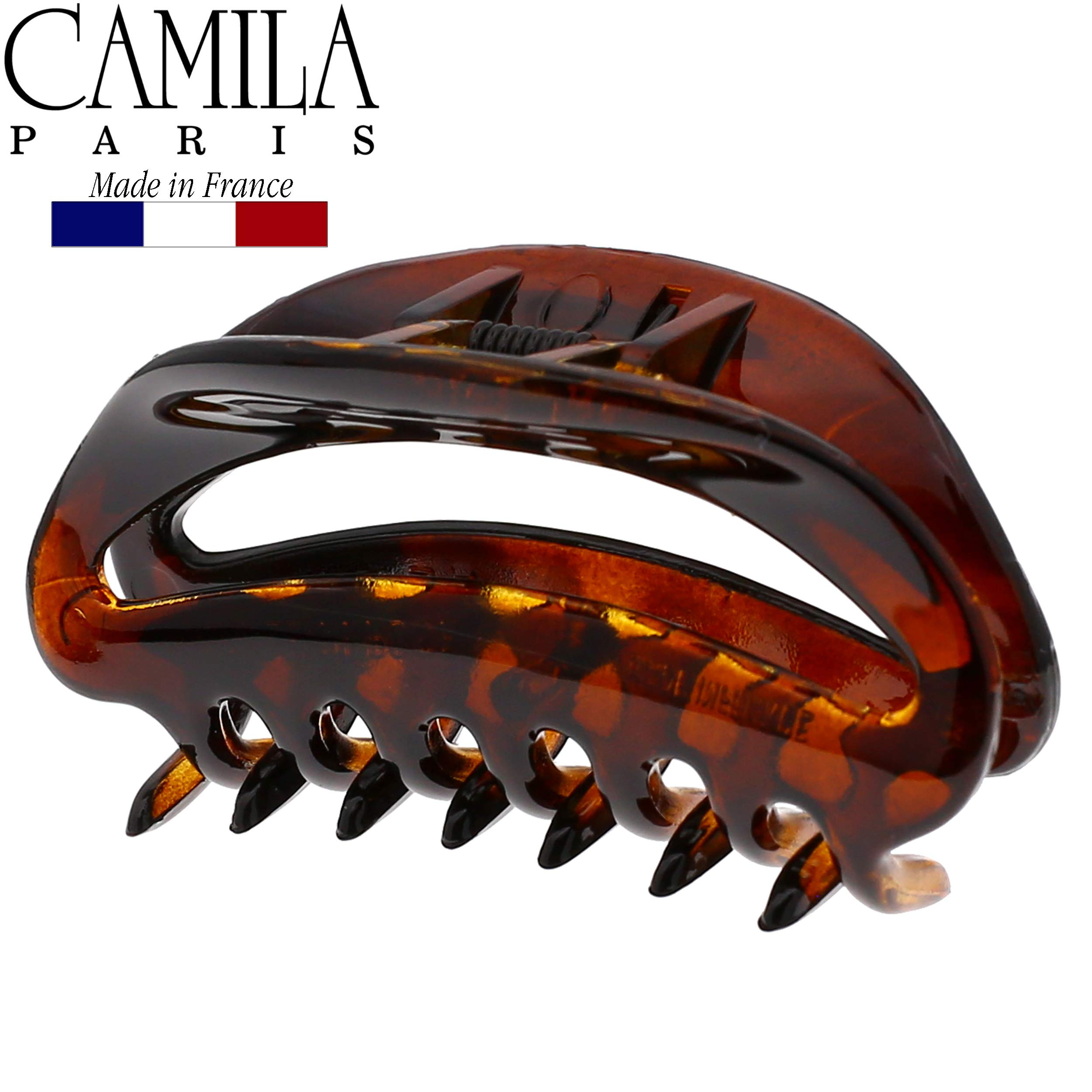 Camila Paris NV23 French Hair Claw Clip for Women - Tortoise Shell Hair Accessory, Strong Hold No Slip Grip | Fashionable & Durable Hair Styling Clamp for Women & Girls | Made in France | Perfect for Updos, Ponytails & Everyday Hairstyles