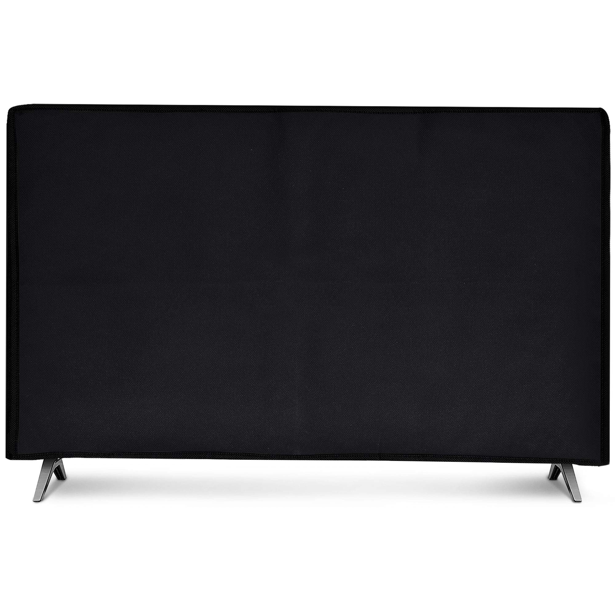 kwmobile 65 Inch TV Dust Cover - Black Fabric Screen Protector for Indoor Flat Screen TVs | Perfect for Living Room, Bedroom & Home Theater Protection