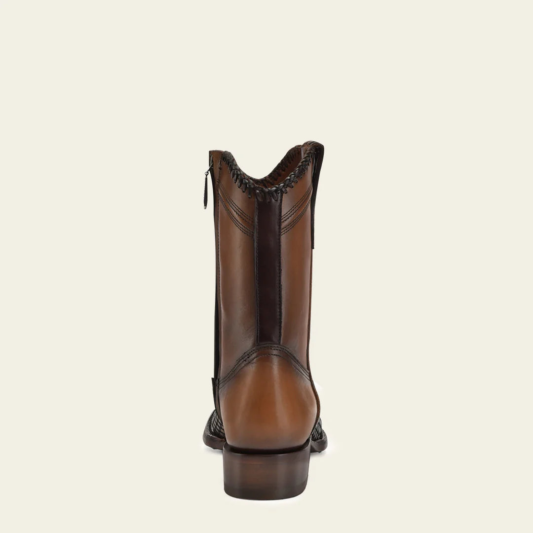 1J2YRS Men's Cuadra Honey Casual Cowboy Cowhide Ankle Boots - Western Style Comfort for Everyday Wear & Outdoor Adventures