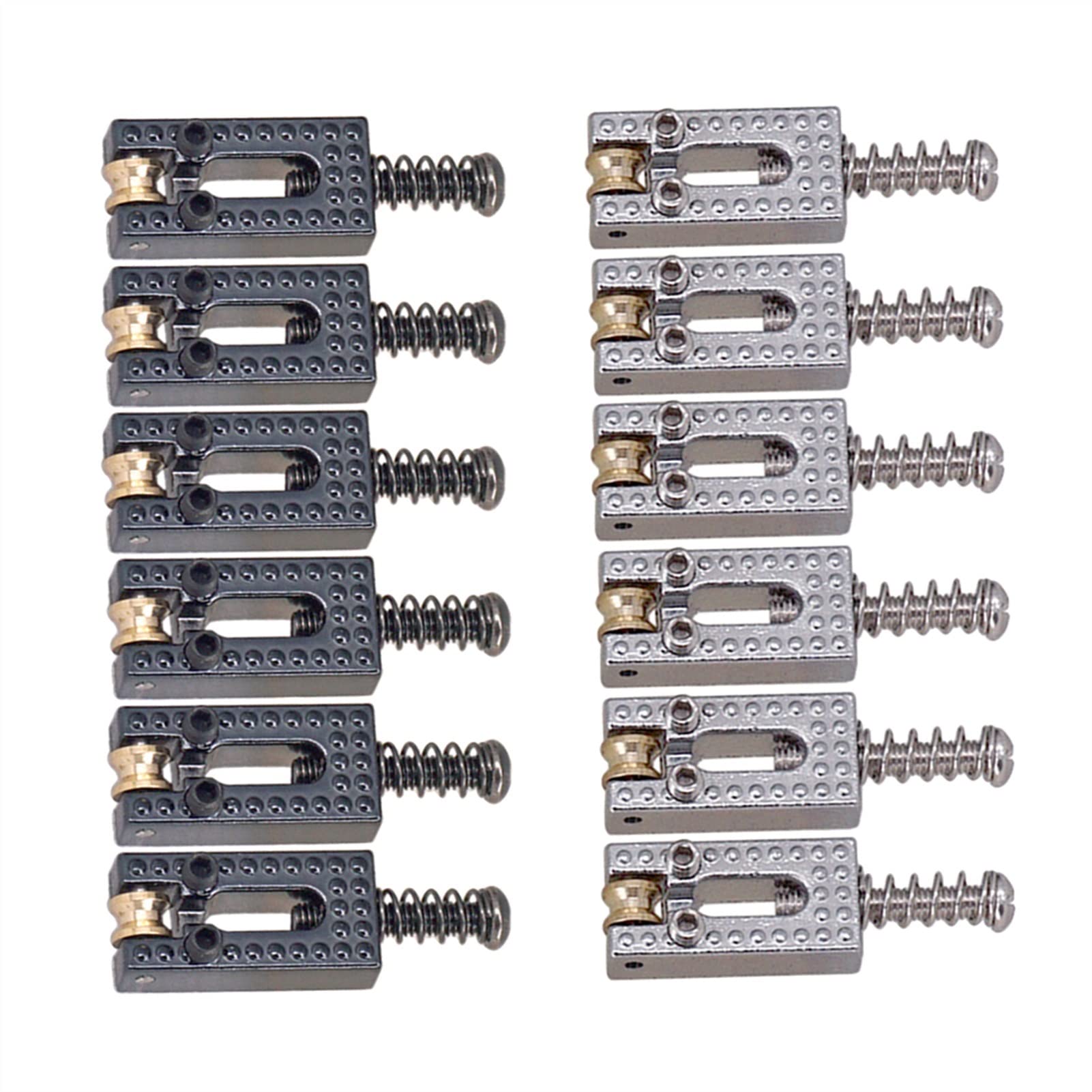6-Piece Black Electric Guitar Roller String Bridge Saddles - Replacement Parts for Enhanced Tuning Stability & Sustain - Perfect for DIY Guitar Repair & Upgrades