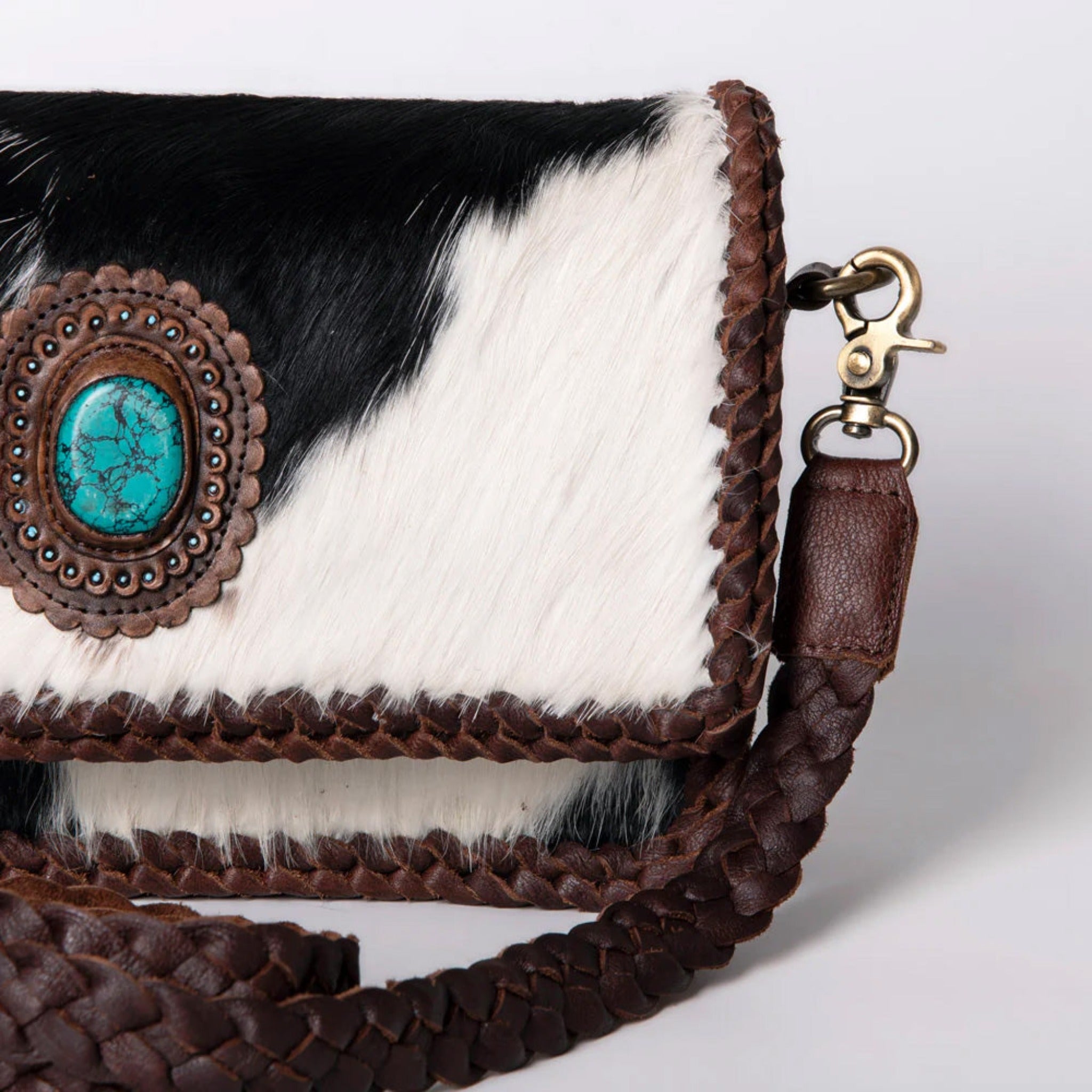 American Darling Hide On Braided Edge Handbag - Stylish Leather Crossbody Purse for Women | Perfect for Work, Travel & Evening Out