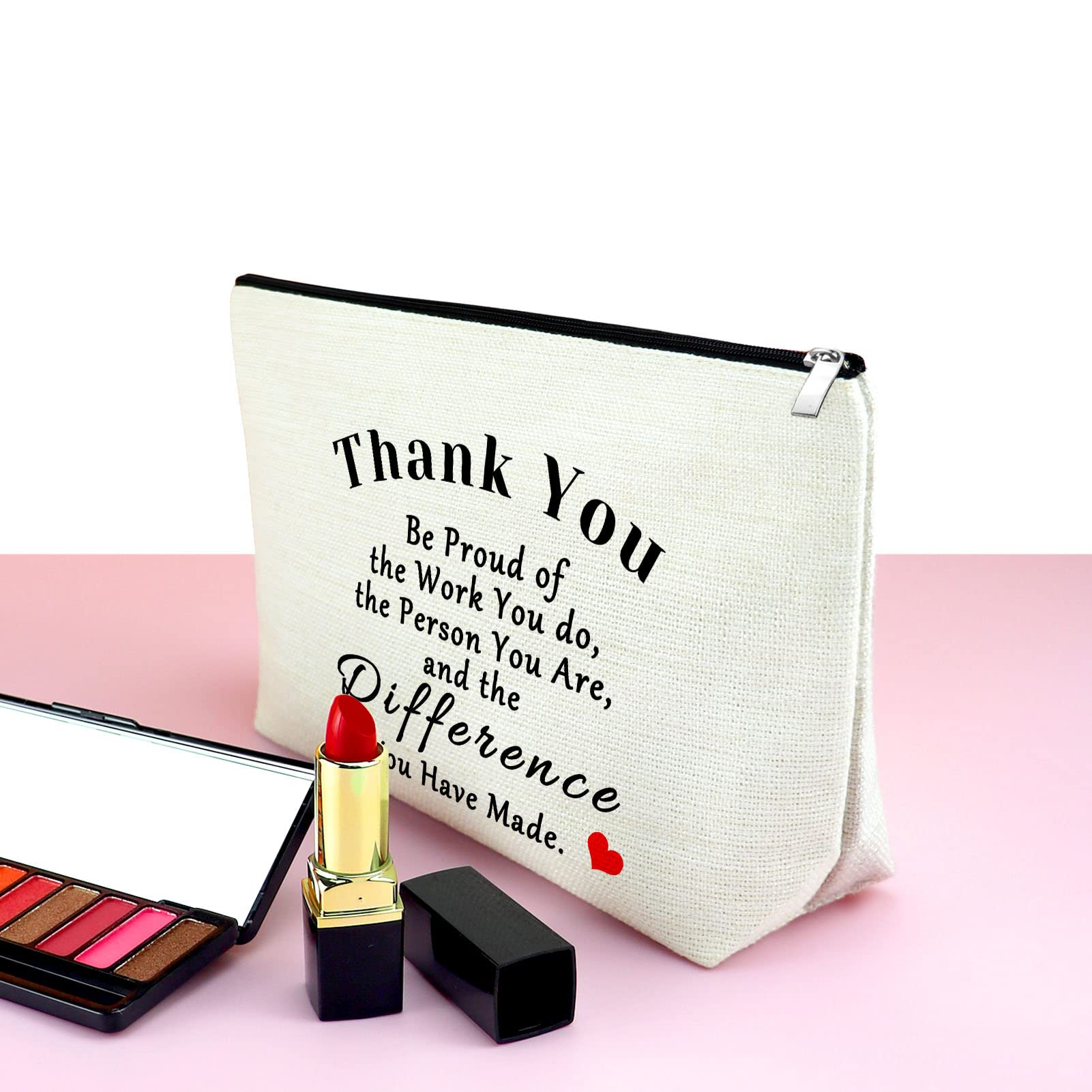 **Elegant Makeup Bag for Women - Perfect Thank You Gift, Employee Appreciation, Coworker Farewell, Retirement or Birthday Gift - Ideal for Travel, Office & Daily Use**