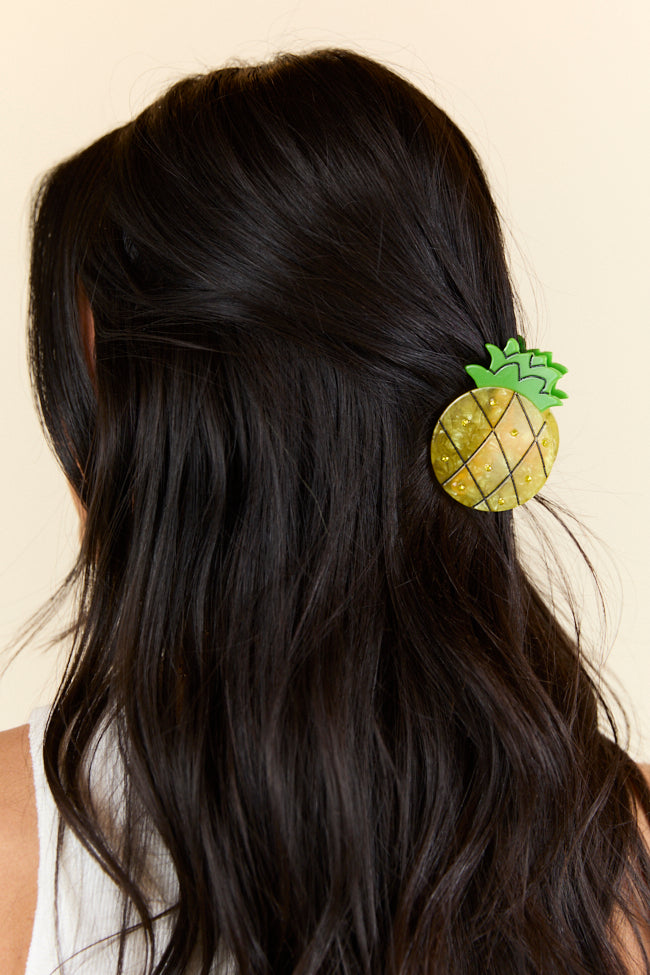 Yellow Pineapple Claw Clip Hair Claw for Women - Summer Hair Accessories for Beach, Pool & Vacation - Final Sale