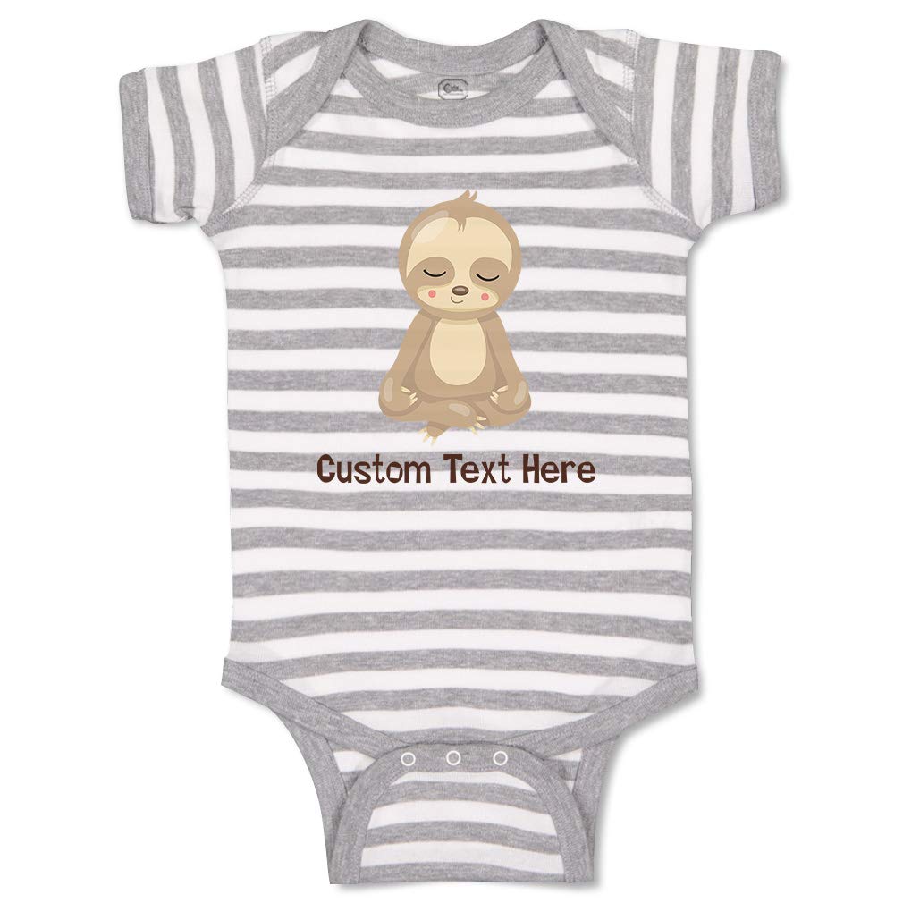 Custom Personalized Baby Bodysuit - Funny Sloth Yoga Outfit for Boys & Girls | 100% Cotton Soft Infant Clothes | Perfect for Newborn Photos, Baby Showers & Playtime
