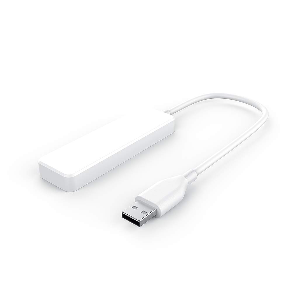 4-Port USB Hub 2.0 - Ultra Slim USB Splitter & Expander for MacBook, iMac, Windows Laptop, PC - Connect Flash Drives, External HDD, Keyboard & Mouse - Perfect for Home Office, Gaming & Travel (White)