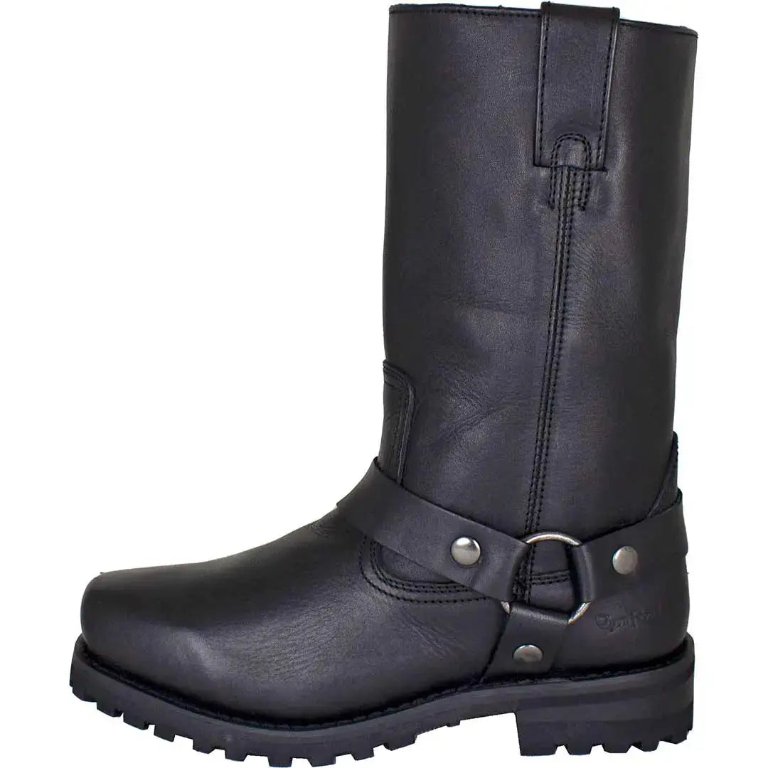 Open Road Men's Harness Motorcycle Boots - Durable Leather Biker Boots for Riding & Cruising - Perfect for Motorcycle Enthusiasts & Road Trips