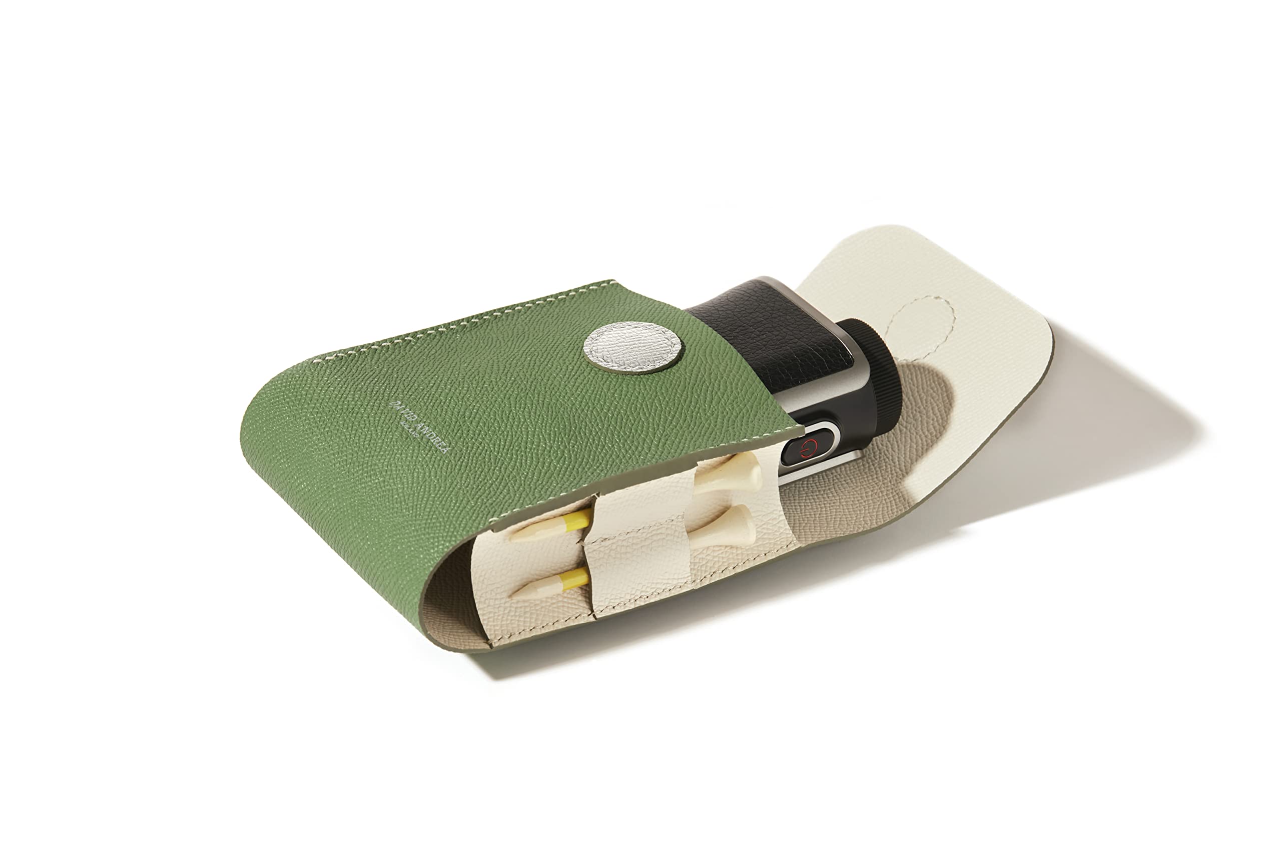 Premium David Andrea Golf Ball Holder - Genuine Epsom Leather Pouch for Golf Accessories | Perfect for Golf Bags, Carts & On-Course Convenience