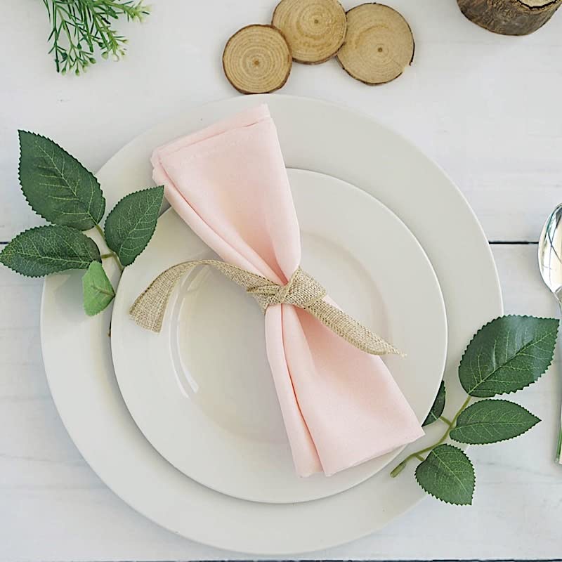 60-Pack 20-Inch Blush Pink Polyester Dinner Napkins for Wedding, Party, Reception - Elegant Table Decor for Restaurants, Home & Special Events