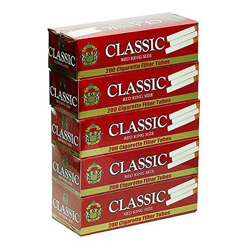 Premium Classic Red Full Flavor King Size Cigarettes - 200 Tubes Per Box (2 Boxes) | Smooth Smoking Experience for Home, Parties & Social Gatherings