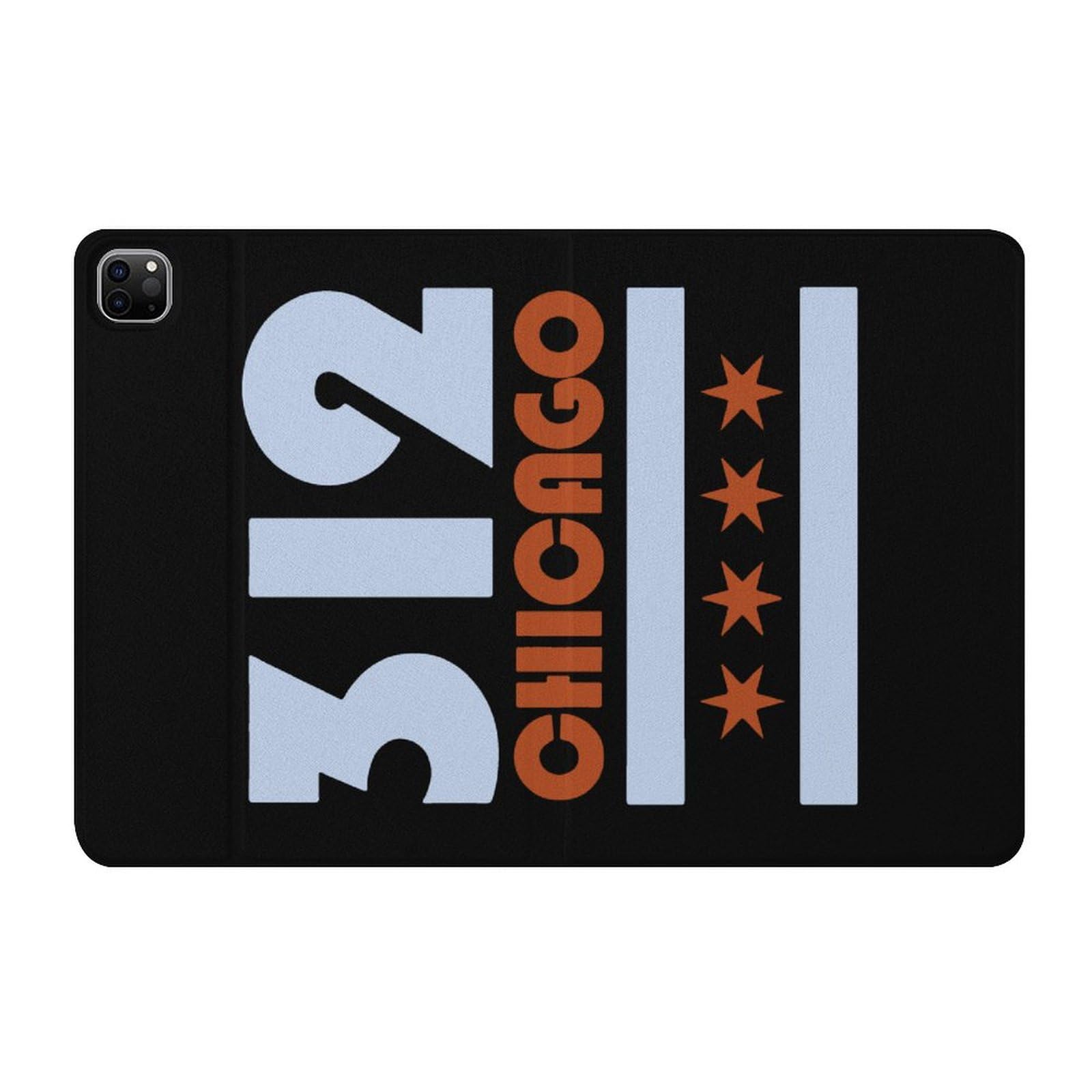 Chicago Flag 312 Fashion Case for iPad Pro 11 Inch (2020/2021/2022) - Waterproof Protective Cover with Adjustable Stand & Auto Sleep/Wake - Perfect for Travel, Work & Study