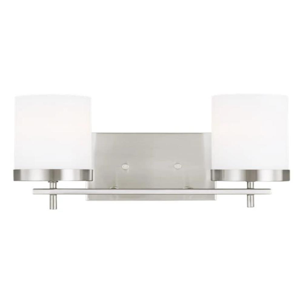 Huntington 2-Light Bathroom Vanity Light Fixture - Modern Brushed Nickel Finish for Bathroom Mirror Lighting, Perfect for Home Renovation & Spa-Style Decor