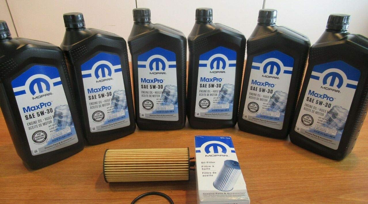 Dodge Charger Challenger 3.6L 6 Quart 5W-30 Full Synthetic Engine Oil & Filter Change Kit - OEM Replacement - Perfect for Routine Maintenance & DIY Oil Changes