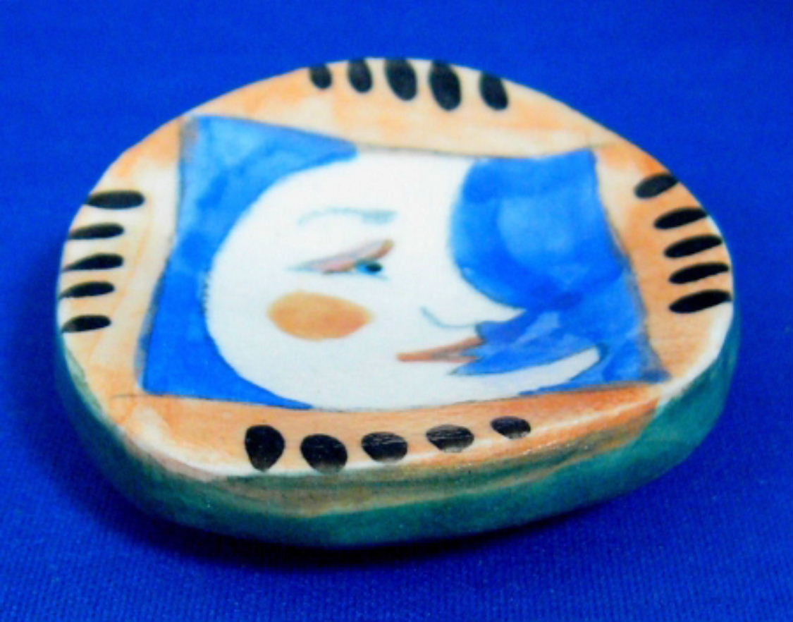 Hand Painted Ceramic Tea Bag Holder - Moon Face Artisan Teabag Caddy & Dish for Loose Leaf Tea | Perfect for Tea Parties, Kitchen Counter Decor & Gift Giving