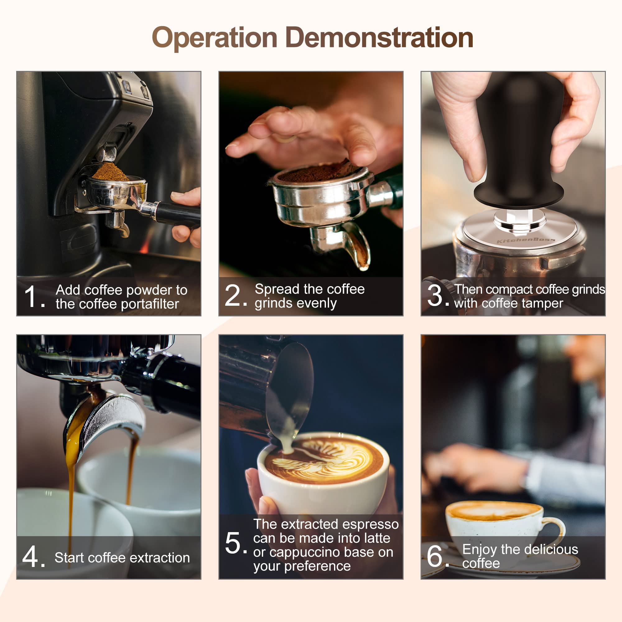 53mm Espresso Calibrated Tamper - Premium Coffee Spring Loaded Tamper with Pressure Gauge | Weighted Espresso Hand Tamper for Perfect Coffee Grounds | Ideal for Home Baristas & Coffee Shops