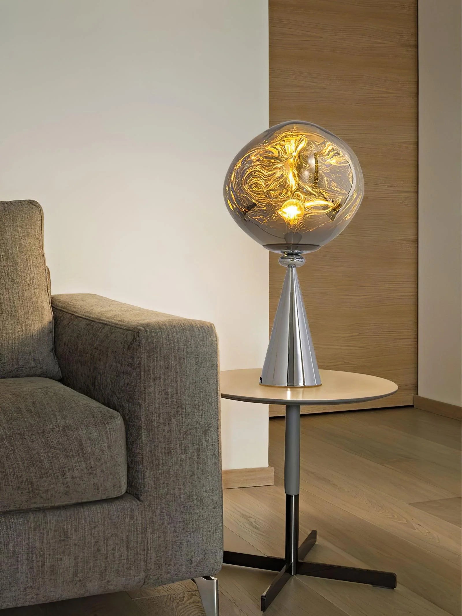 Lava Gold Table Lamp - Modern LED Nightstand Light with USB Port, Touch Control & Adjustable Brightness for Bedroom, Living Room, or Office Decor