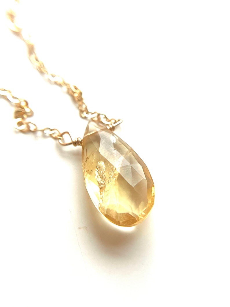 Citrine Pendant Necklace - 14K Gold Filled or 925 Sterling Silver - November Birthstone Jewelry - Perfect for Birthdays, Anniversaries & Everyday Elegance