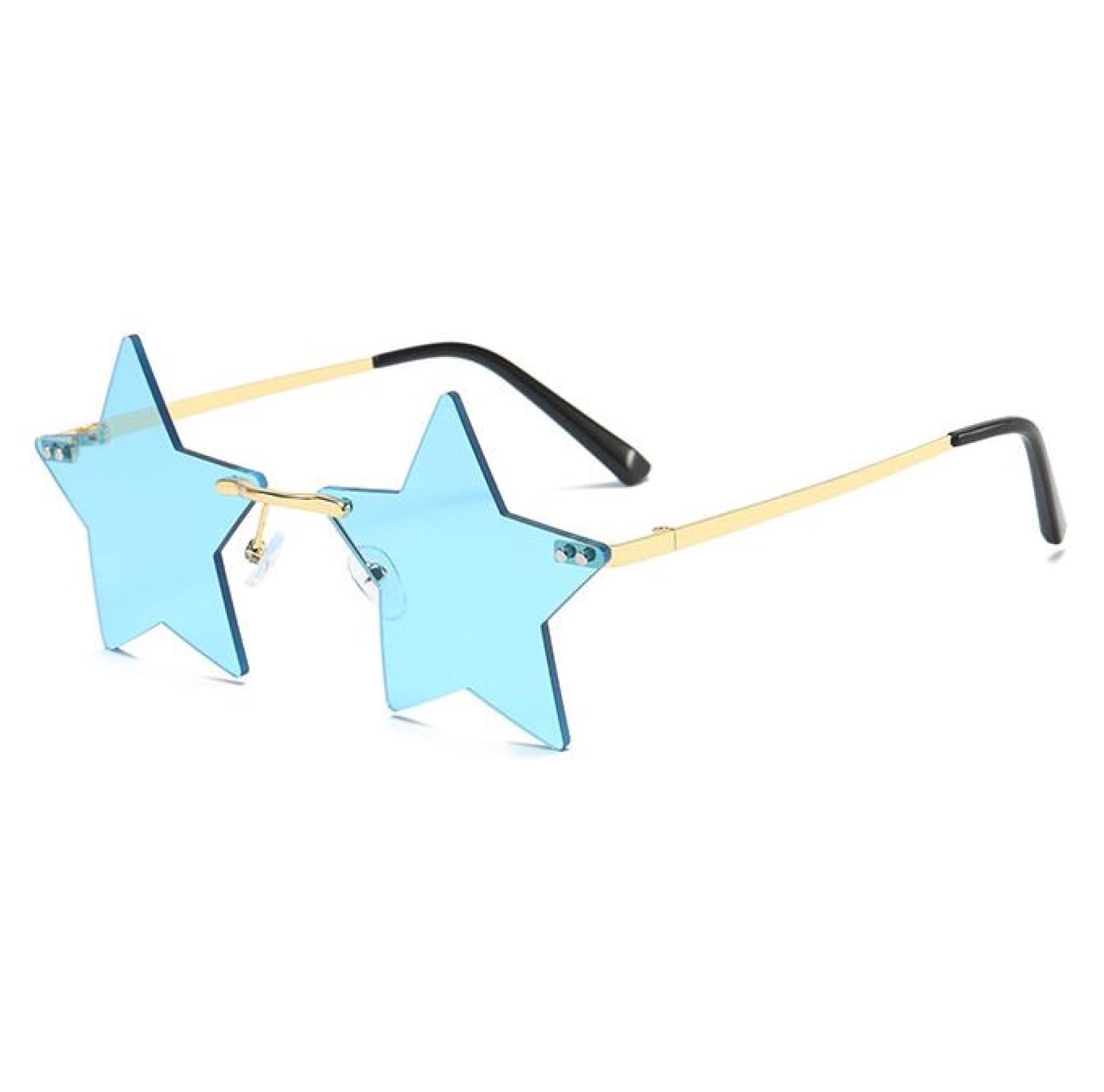 JFTOWN Rimless Star Sunglasses - Fashion Pentagram Glasses for Women & Men | Party, Prom, Streetwear & Christmas Accessories | UV Protection & Lightweight Design for Outdoor Events & Daily Wear