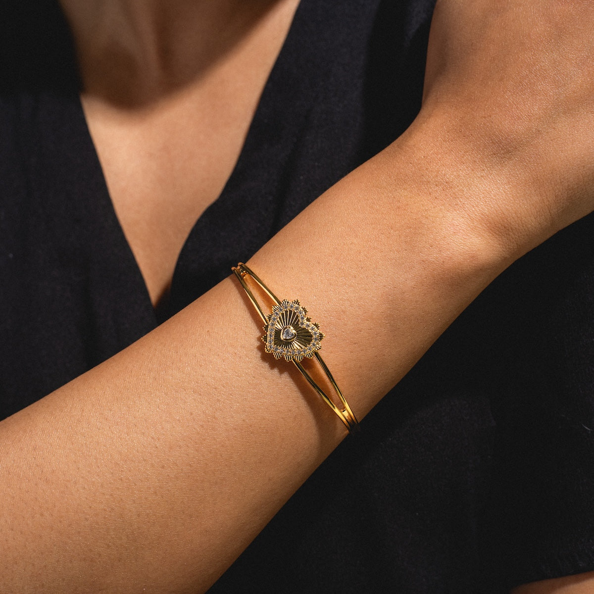 Love Cuff Bracelet - Elegant Couple Jewelry Gift for Anniversary, Valentine's Day & Romantic Occasions