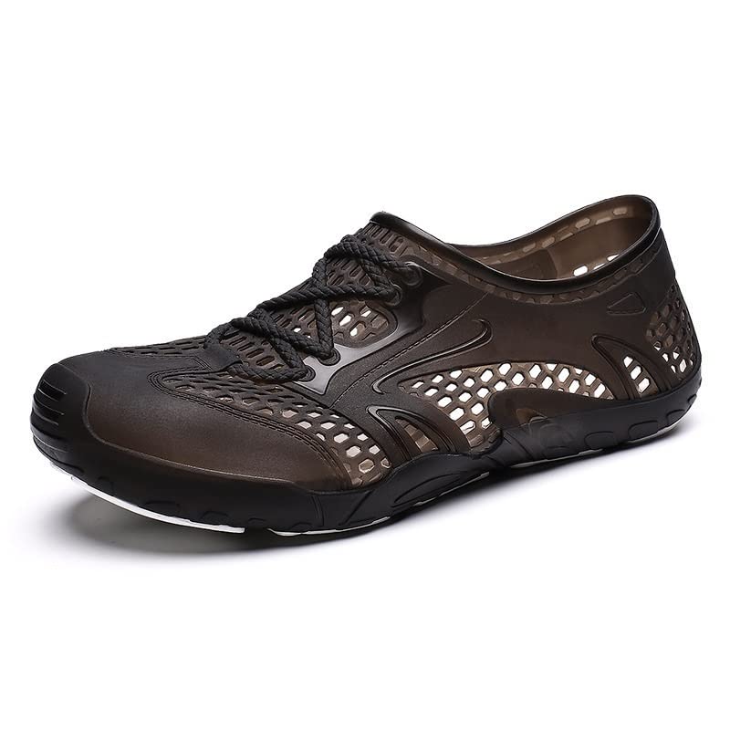 CAOJJ Men's Clogs Sandals - Solid Color Water Shoes with Pull-On Style, Mesh Quick-Drying & Stitched Lug Sole - Super Flexible Comfort for Beach, Pool, Garden & Outdoor Activities